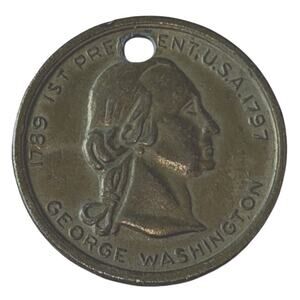 1st President George Washington Funeral Token Medal Coin 1789 1797 USA Two Sided